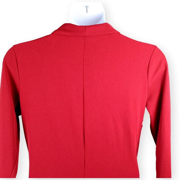 Boohoo Pocket Red Berry Detail Wrap Maxi Blazer Dress 16 NWT - Picture 9 of 11